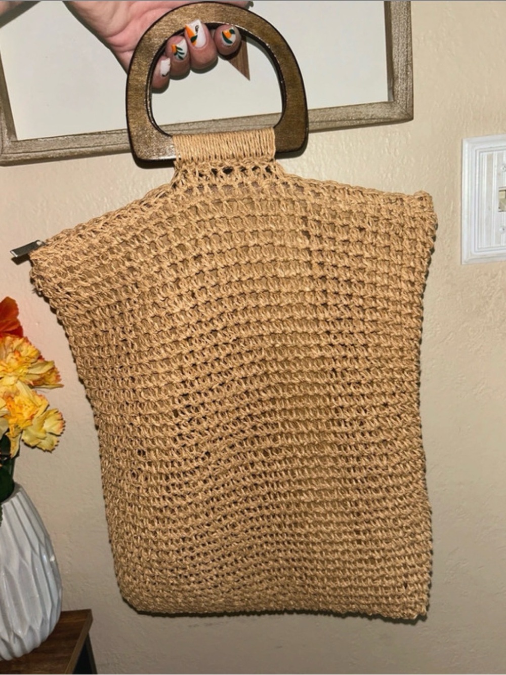 Woven paper beach theme boutique bag!
